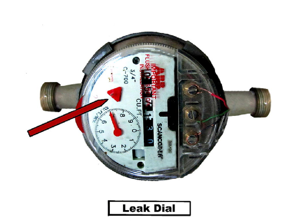 water meter leak dial