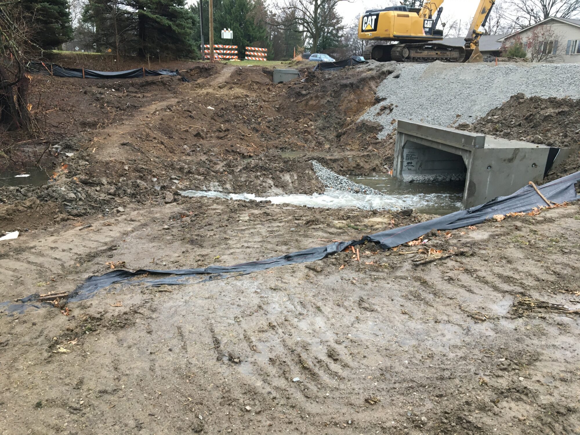 Photo of a newly installed culvert .
