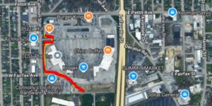 Google Map area of Southgate Plaza drainage improvement project.