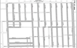 A graphic of Tract 28 site map for water main replacement.