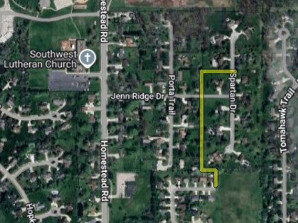 Google Map overview of the Spartan Dr stormwater improvement project area