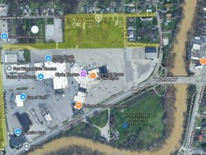 Google Map aerial of Vesar - Quimby Village stormwater project.