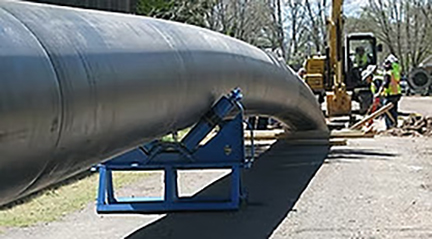 Trenchless transmission water main installation.