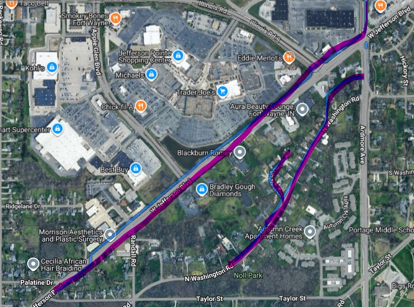 A Google Map overview of the Westwood Fairway Water Main project.