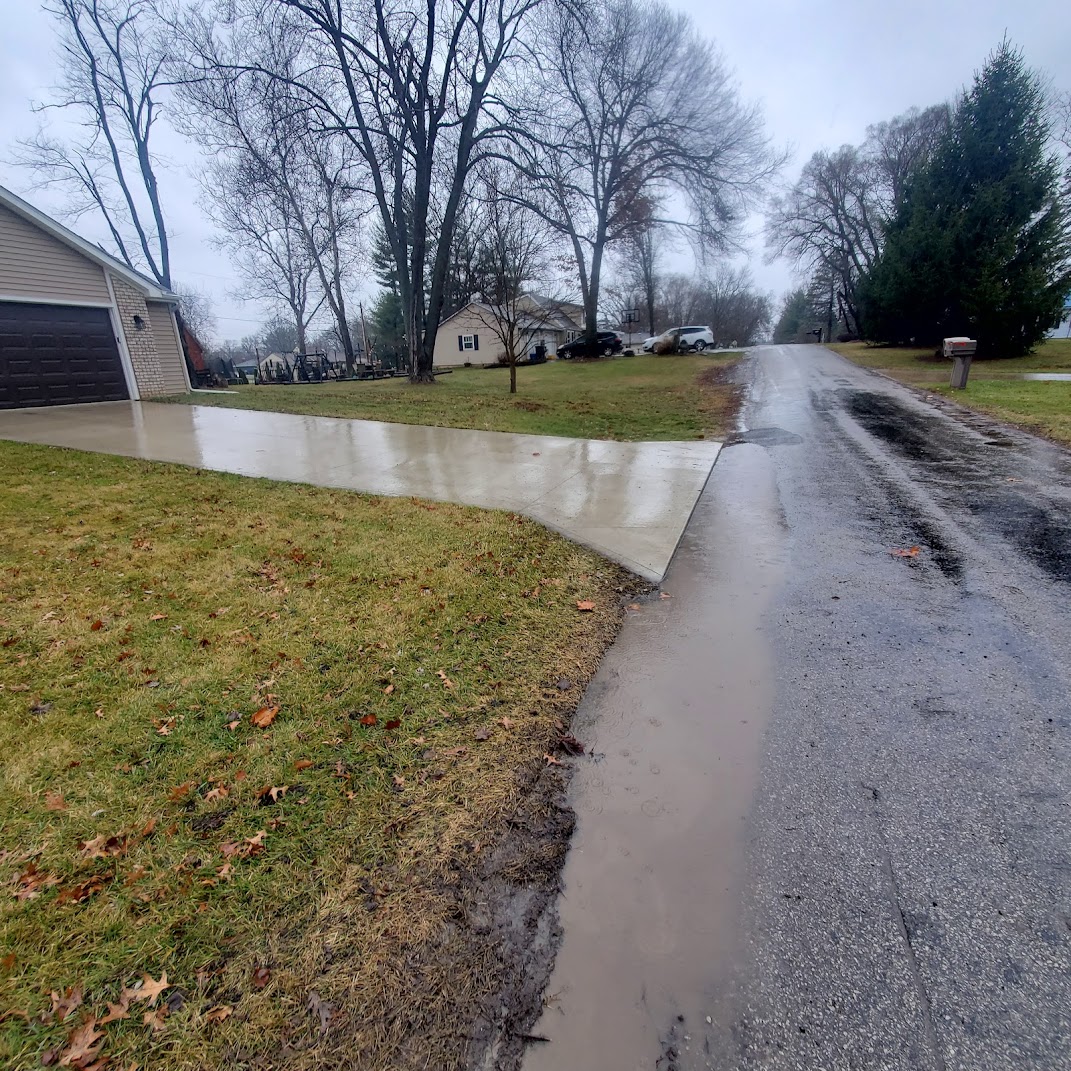 Standing water in neighborhood street